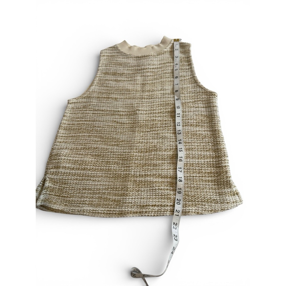 MNG Cream Textured Knit Tank Top Women's M Minimalist Modern Capsule Layering - Picture 5 of 8